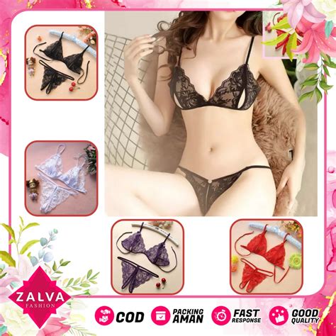 Jual Set Bra Lingerie G String Sexy Korea Celana Dalam Wanita Seksi Hot Pakaian Dlam Lingeri