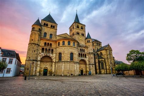 Trier Cathedral on Sunrise, Trier, Germany Stock Image - Image of ...