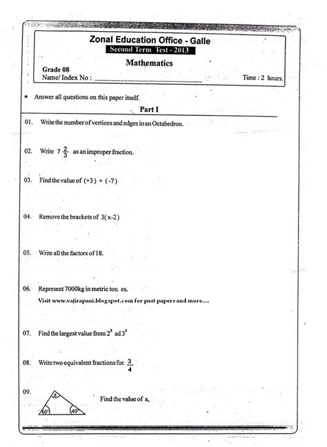 Grade 9 Health Papers