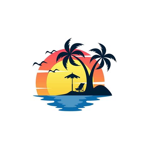 Beach Logo Design 16277798 Vector Art At Vecteezy