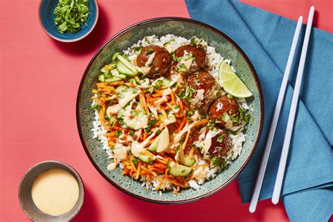 Banh Mi Style Beef Meatball Bowls Recipe Hellofresh