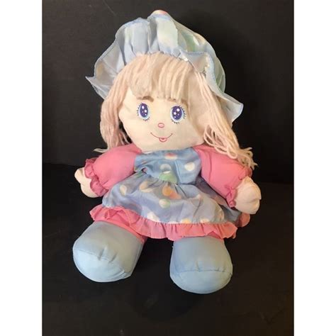 Well Made Toys Vintage Well Made Doll Blonde Hair Blue Eyes 4 Tall Stuffed Pink And Blue