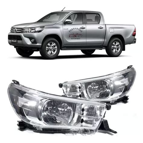 Farol Toyota Hilux 2016 2017 Máscara Cromada O Par Novos