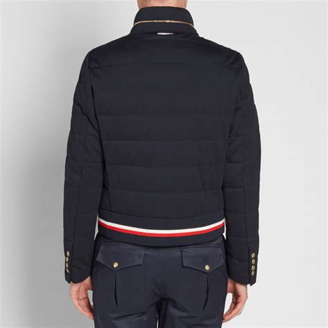 Moncler Gamme Bleu Tricolour Tipped Down Jacket Navy End