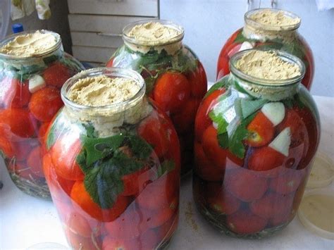 Помидоры соленые с горчицей