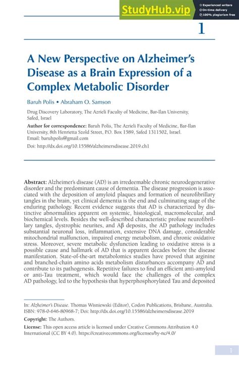 A New Perspective On Alzheimer S Disease As A Brain Expression Of A