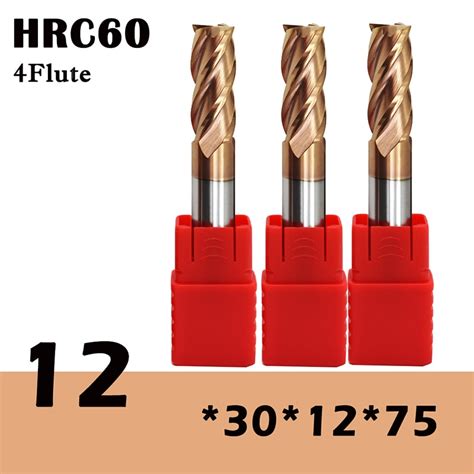 Pcs Hrc Mm Solid Carbide Endmills D X Xd X L Flute Endmill