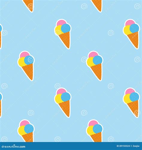 Helado Inconsútil Del Modelo Ilustración Del Vector Ilustración De