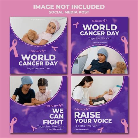 Premium Psd World Cancer Day Instagram Posts Collection