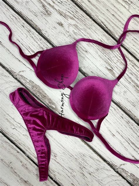 Fuchsia Base Fitness Bikini Figure Bikini Bikini Suit Competition Bikini Wellness