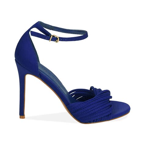 Sandali Donna Blu In Lycra Tacco 10 5 Cm Primadonna Collection