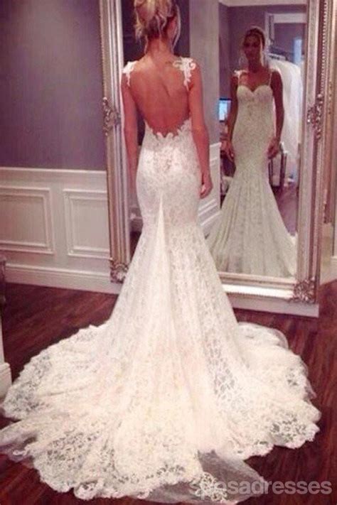 Sexy Backless Mermaid Lace Wedding Dresses 2017 Long Custom Wedding G