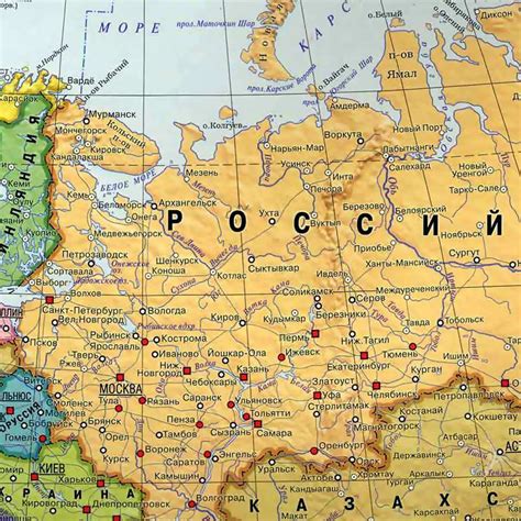 ﻿Административная карта европейской части россии с областями и городами ...