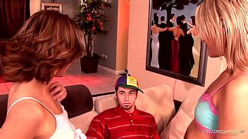 With A Hard Dick Plunged Deep Into Her Pussy During A Threesome The