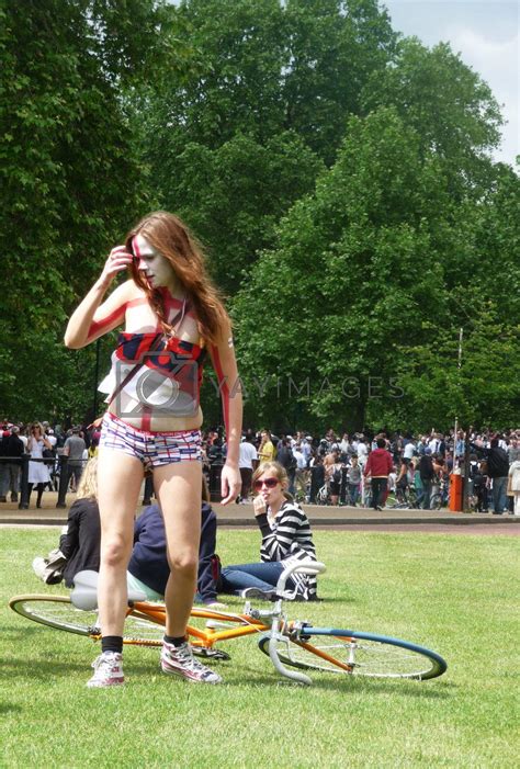 World Naked Bike Ride At Londons Hyde Park Corner Th June By Harveysart Vectors