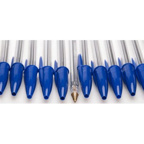 01 Caneta Estereográfica Bic tradicional Azul Vermelha e Preta