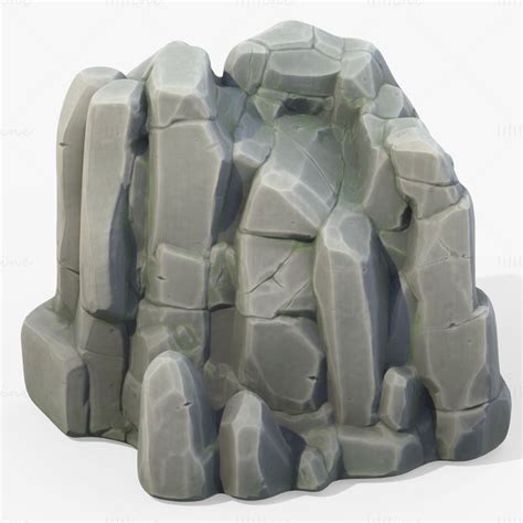 Stylized Rock Stone Cliff D Model