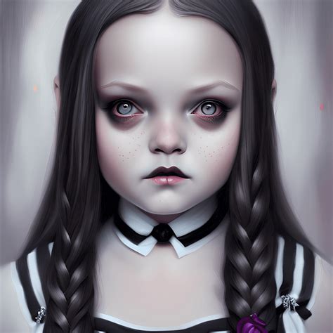 Mooie Realistische Woensdag Addams Chibi Van Charlie Bowater Creative