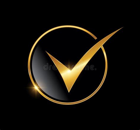 Golden Check Mark Logo Vector Icon Stock Illustration Illustration Of