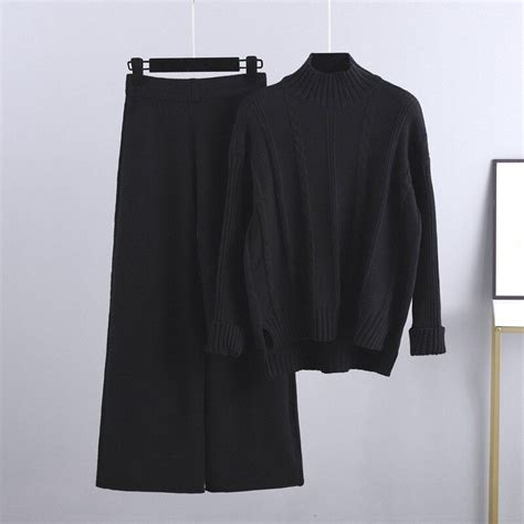 Warm Cashmere Sweater And Pants Sets For Women Socohoodie