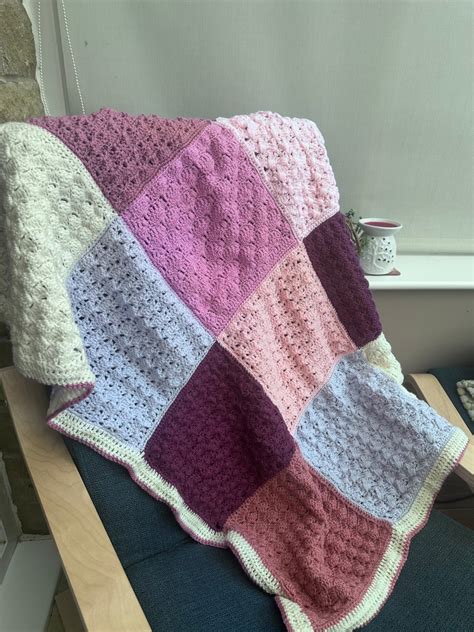 Crochet Pink Baby Blanket Folksy