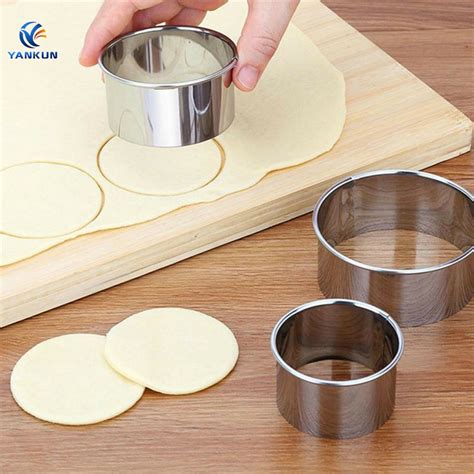 Round Cookie Biscuit Cutter Set Stainless Steel Pastry Cutter 5pc