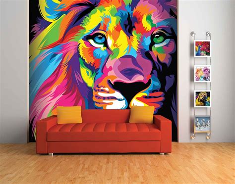 The Lion Face Wallpaper | Evershine Wall