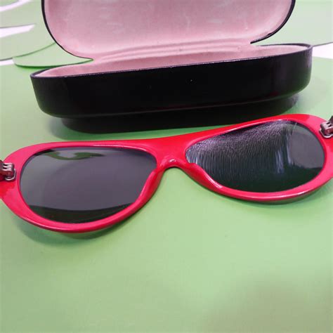 vintage sunglasses unisex. Blue denim and Red print. Aviator style ...