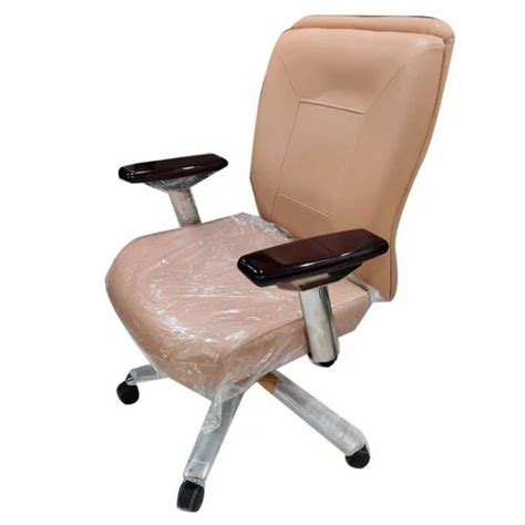 PU Leather 22 Inches Light Brown High Back Office Revolving Chair At Rs