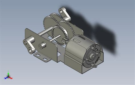 齿轮传动之电机带动step模型图纸下载 懒石网