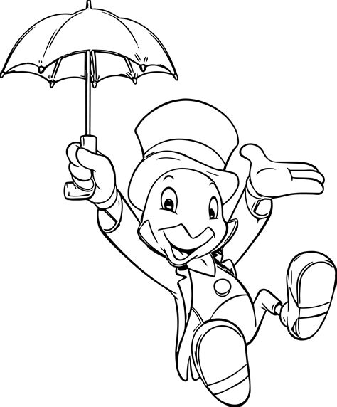 Jiminy Cricket Cartoon Coloring Page Coloring Pages