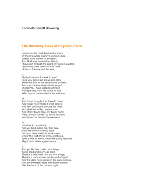 The Runaway Slave At Pilgrim S Point Poem Analysis | Sitedoct.org