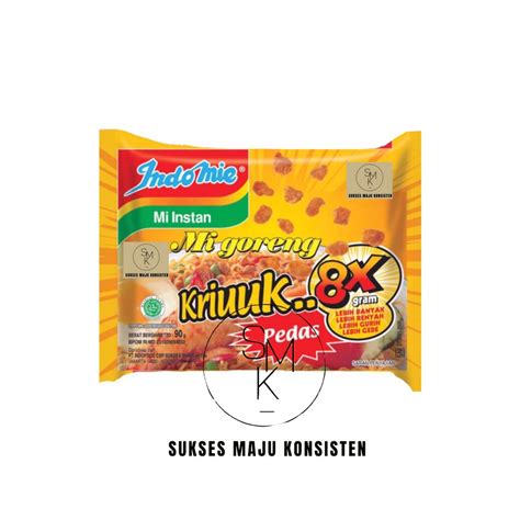 Jual INDOMIE GORENG KRIUK 8X PEDAS 90gr Shopee Indonesia