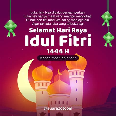 10 Gambar Ucapan Idul Fitri 1444 H Download Gratis Bisa Jadi Kartu Lebaran