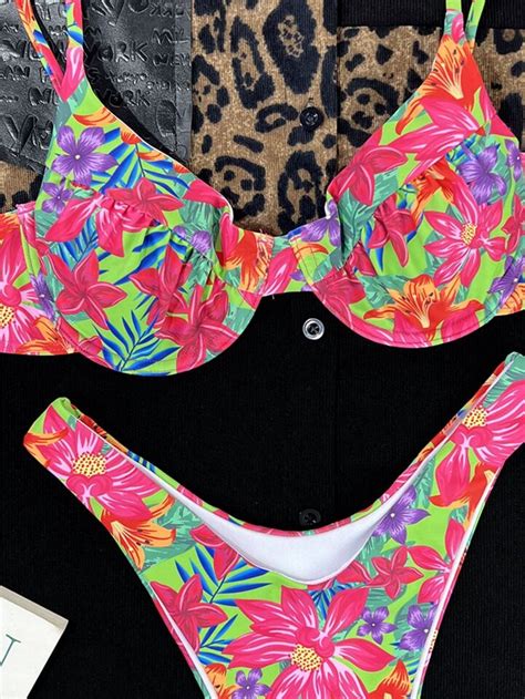 Sexy Bikini Sets For Women Girls High Cut Bottom Swimsuit Bathing Suit Floral Ebay