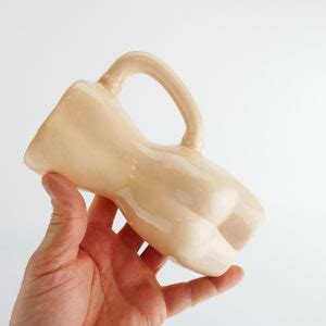 MATURE Vintage Nude Body Lady Ceramic Mug Risque Bum Potter Art Nude Human Cave World Greatest