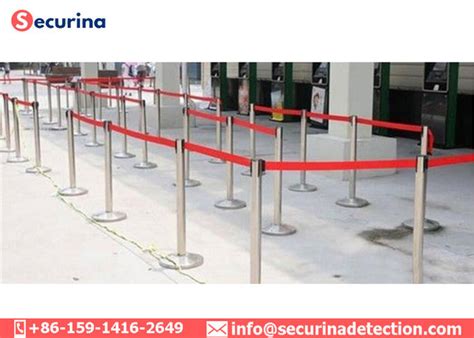 Stainless Steel Crowd Control Barrier With 2 Meter Retractable Nylon Belt