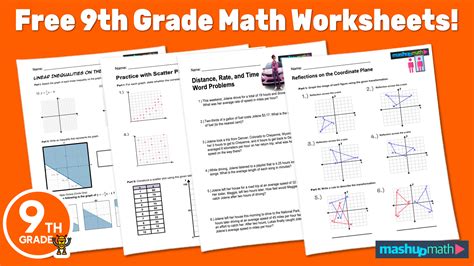 Free Th Grade Math Worksheetsprintable W Answers Mashup Math