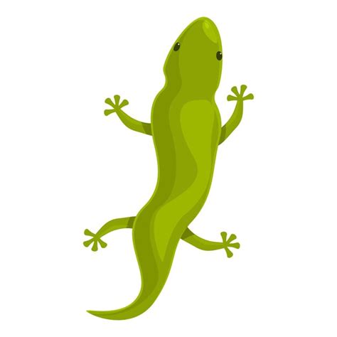 Reptile Vert Icône Sauvage Dessin Animé Vecteur Gecko Lézard Caméléon