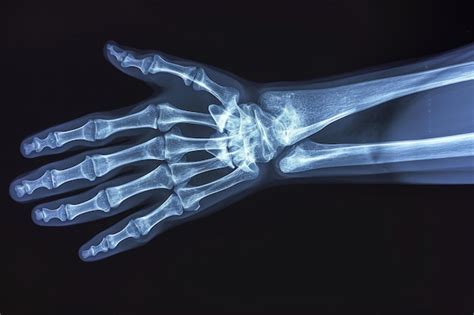 Premium Photo | This xray image depicts a hand with a skeleton hand ...