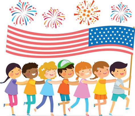 Cartoon Of The Fourth Of July Artwork Illustrations Royalty Free