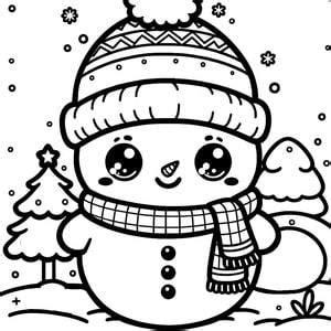 Coloriage de bonhomme de neige à imprimer PDF gratuit Lilocolors