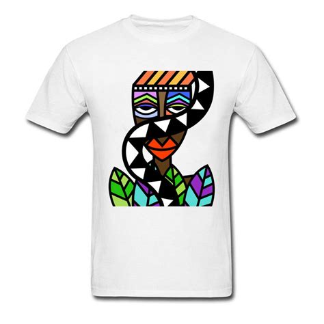 Art Design Men T Shirt African Beauty Abstract Painting Short Sleeve