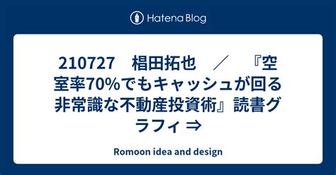 210727 椙田拓也 ／ 『空室率70でもキャッシュが回る非常識な不動産投資術』読書グラフィ ⇒ Romoon Idea And Design