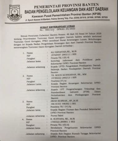 Bpkad Terbitkan Surat Keterangan Lunas Hasil Temuan Bpk Pada Kegiatan