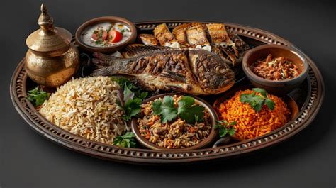 Premium Photo | Delicious Kuwaiti Machboos Rice Platter with Spices