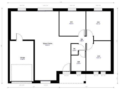 Plan De Maison Chambres Mod Le Habitat Concept