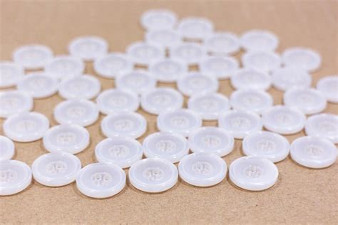 Large White Buttons Glossy White Buttons Four Holes Buttons Etsy