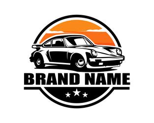 European car silhouette logo Royalty Free Vector Image