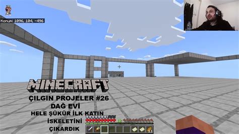 MINECRAFT ÇILGIN PROJELER 26 DAĞ EVİ HELE ŞÜKÜR İLK KATIN İSKELETİNİ